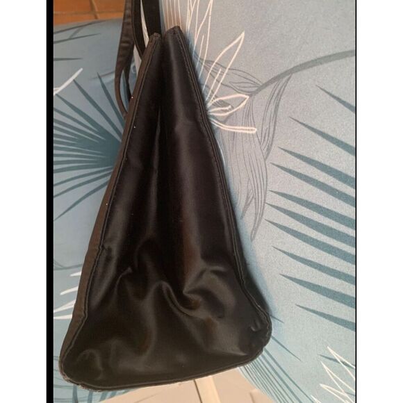 Kate Spade SAM 90s Y2K Black Nylon Icon Big Box Tote Bag Purse vintage MCM - Picture 5 of 9